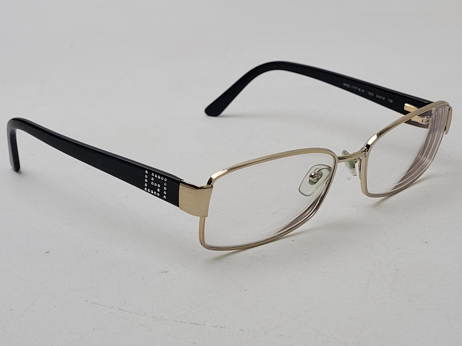 Versace 1177-B-M Gold-Tone Rectangular Eye Glasses Frames Rhinestones | Italy